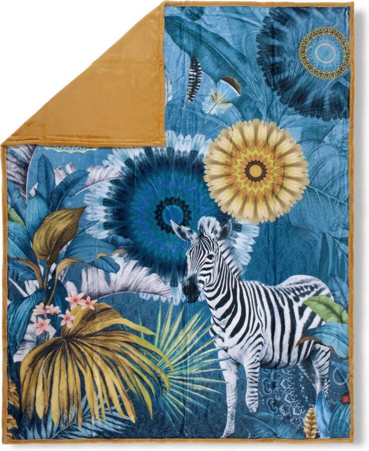 Hip Plaid Laska Zeer zacht knuffeldeken woondeken 130x160 cm omkeerbaar blauw