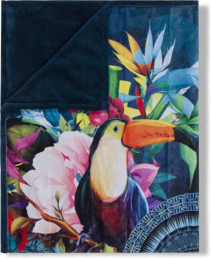 Hip Plaid Cailani Zeer zacht knuffeldeken 130x160 cm omkeerbaar mandala donkerblauw