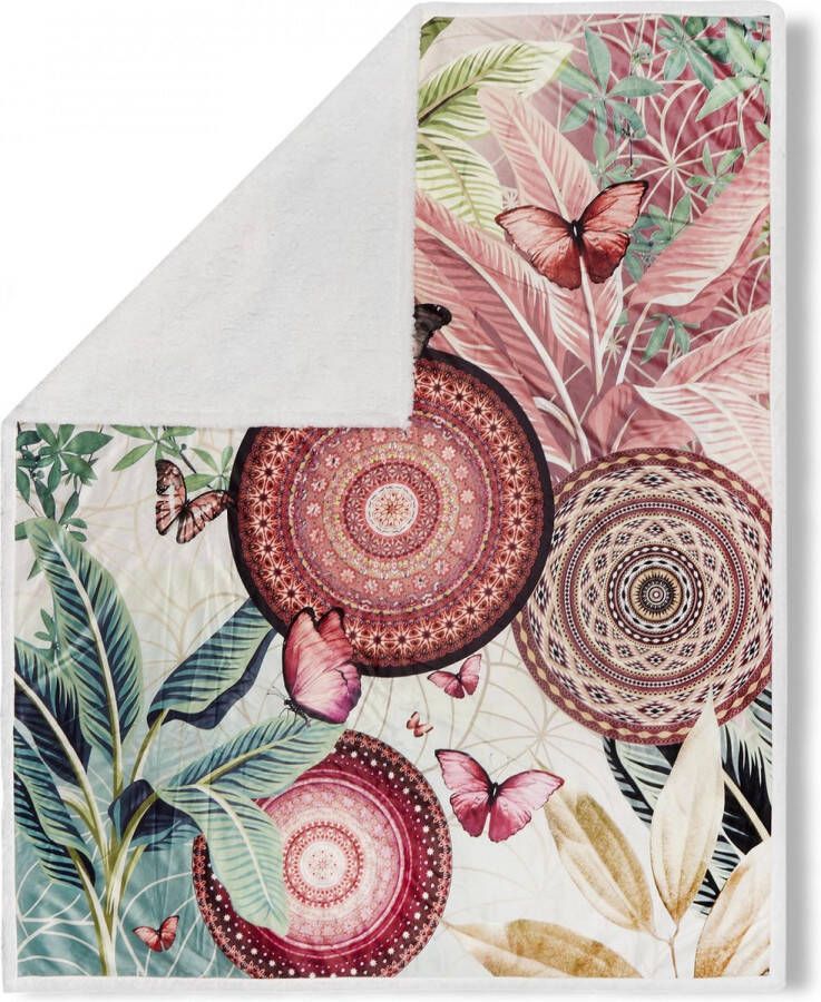 Hip Plaid Jimena met mandala's en vlinders knuffeldeken