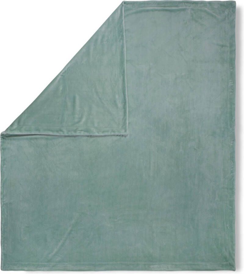 Hip Plaid uni aqua Zeer zacht knuffeldeken woondeken 160x180 cm effen turquoise
