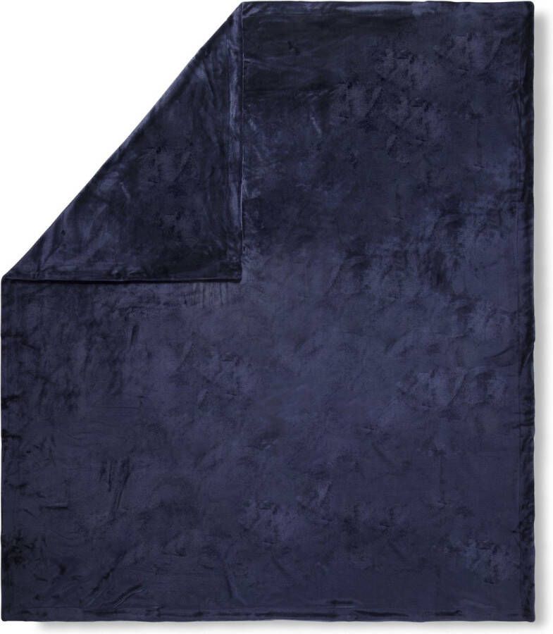Hip Plaid 160x180 polyester uni nr.0300 d.blauw