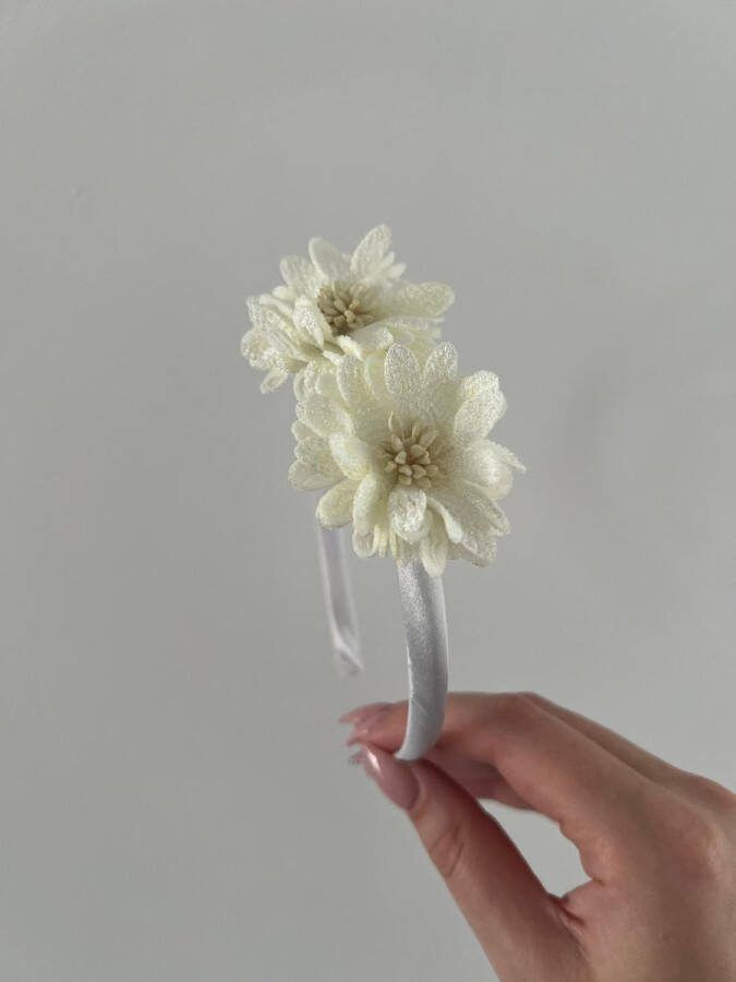 HipByLynn Haarband Fenna Haarklem Diadeem voor meisjes Haarband voor meisjes Bloem Crème Kinderaccessoires Haaraccessoires