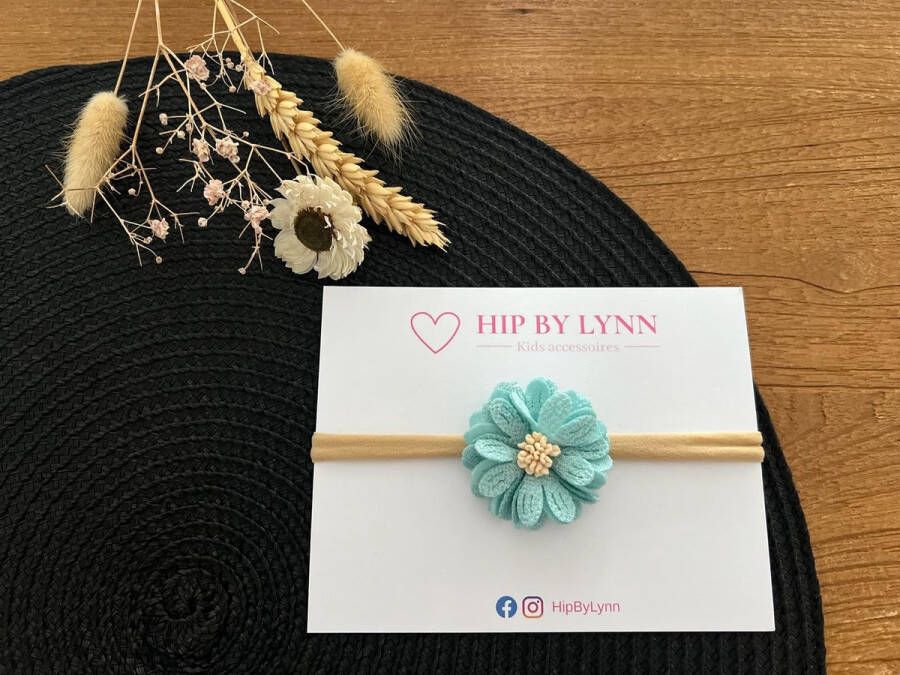 HipByLynn Haarband Roos Haarklem Turquoise Kinderaccessoires Haaraccessoires Haarband voor meisjes Haarband voor Baby's