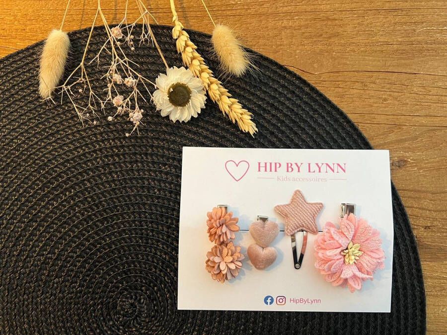 HipByLynn Haarspeldjes Luna Klik klak Speldje Alligator speldje Haarspeldjes kind Bloem Haarklem Haaraccessoires Kinderaccessoires