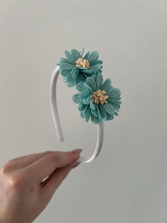 HipByLynn Haarband Julie Haarklem Diadeem voor meisjes Haarband voor meisjes Bloem Turquoise Kinderaccessoires Haaraccessoires