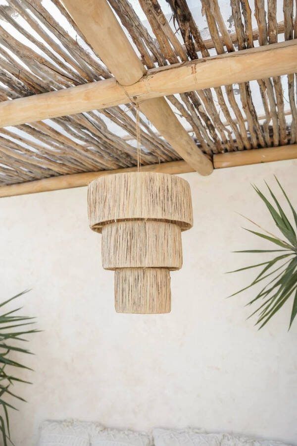 Hippie Monkey Rotan lampenkap Zeegras Lamp Bamboe Raffia Boho Bohemian Hanglamp The Boho Tangga Pendant