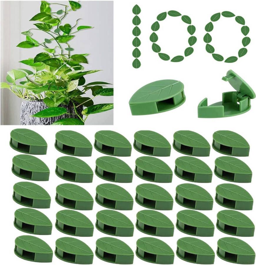 Plugstore 100x stuks klimplanten bevestiging aan de muur plantenclips klimmers clips voor tuinen planten klimwandclips