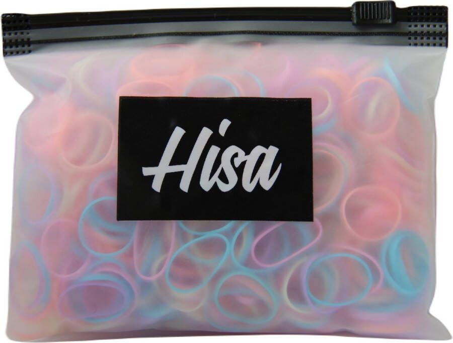 Hisa Pastel gekleurde mini haarelastiekjes Elastiek Elastisch Elastiekje Haar Accessoires Pastel ca 250 stuks Diameter 16 mm 1 6 cm
