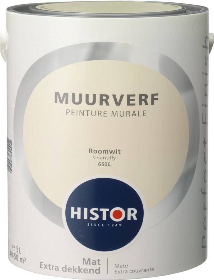 Histor Muurverf Histor Perfect Finish Muurverf Mat 5 Liter Roomwit