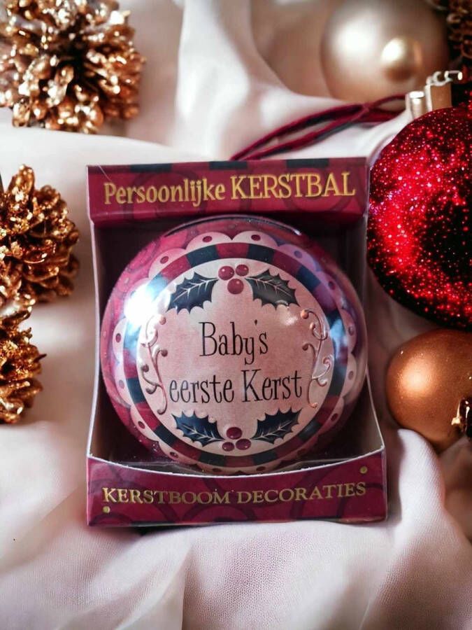 History and Helandry LTD Persoonlijke kerstbal-Baby's eerste Kerst spaarpot- cadeauverpakking kerst- ornament -relief