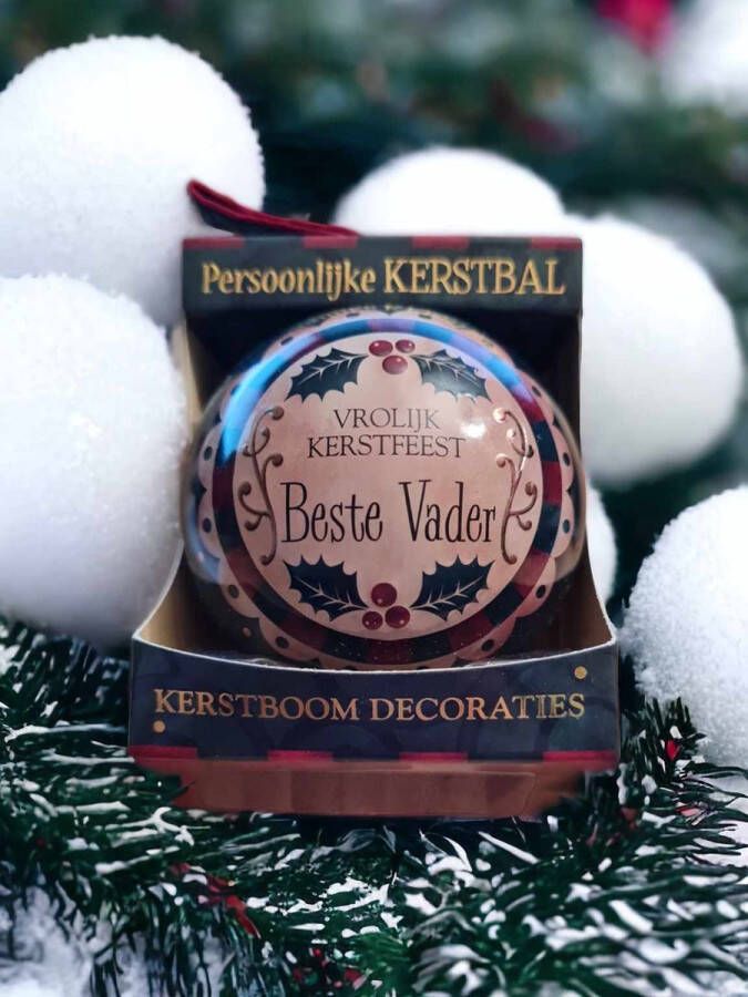 History and Helandry LTD Persoonlijke kerstbal-BESTE VADER spaarpot- cadeauverpakking kerst- ornament -relief