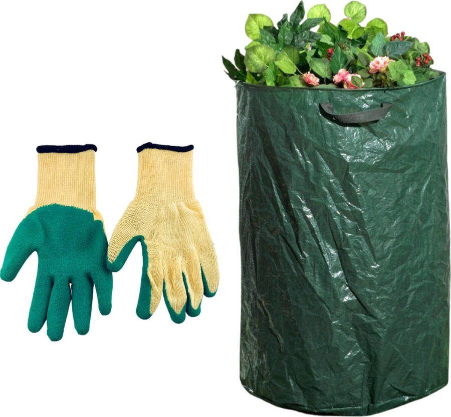 HIXA Bladzak 120L met Latex Tuinhandschoenen Tuinafvalzak Dames en Heren One Size