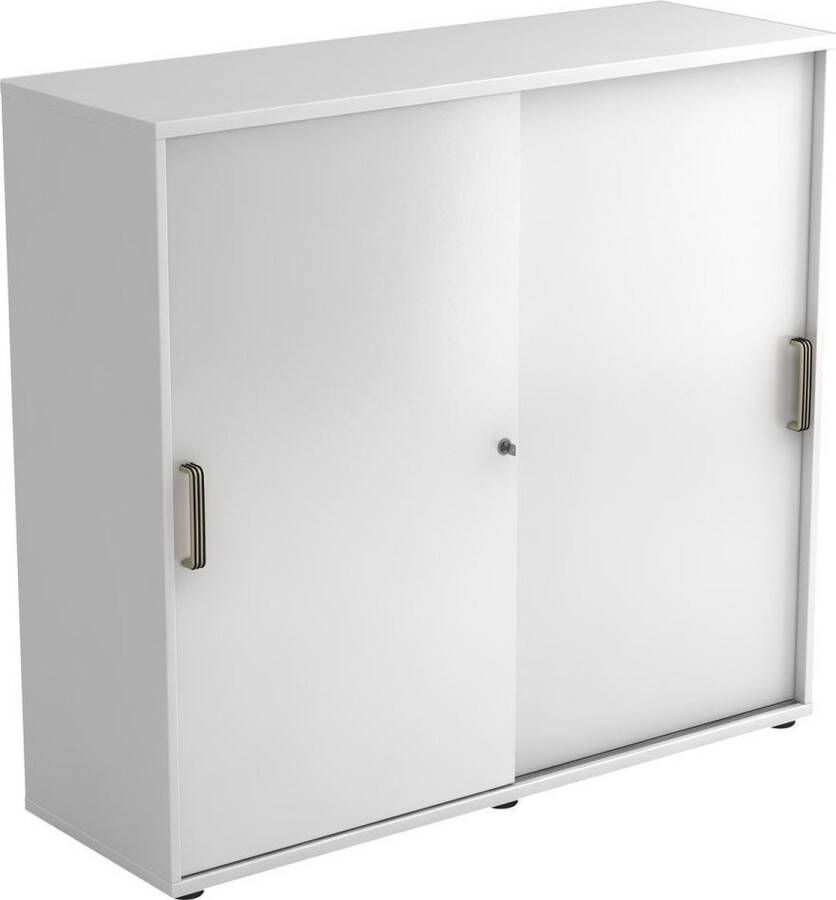 Hjh OFFICE PRO Schuifdeurkast Wit 120 x 40 x 110 cm Beta 1753S