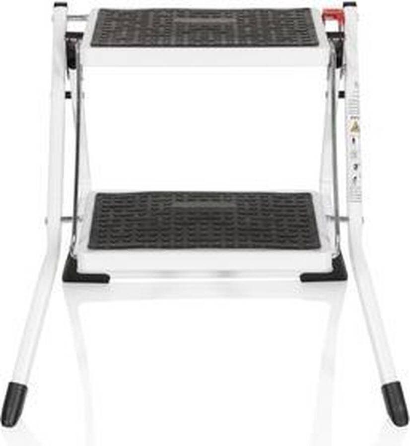 Hjh office SOLID W1 | vouwladder 2 tredes Klaptrap Wit