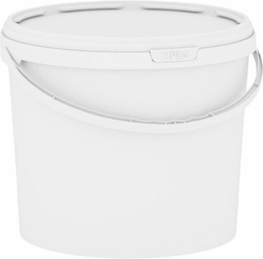 HK 8 x Witte emmer met deksel 5 7 liter (Ø 220 mm) Geschikt voor diepvries en vaatwasser
