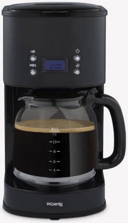 H.KOENIG Programmeerbaar koffiezetapparaat HKoeNIG MG32 1 5 L (12 kopjes) 1000 W LCD scherm Warmhouden Zwart en RVS