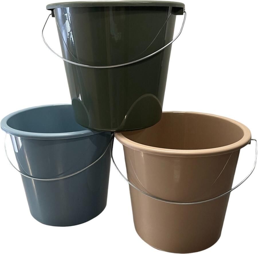 HL-Agenturen HL 3 Stuks 5 Liter Huishoudemmers Emmer Emmers Schoonmaak Multifunctioneel 3 Kleuren Met Maatvoering