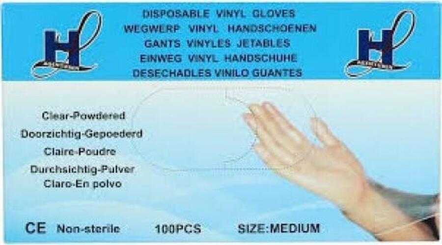 HL Vinyl Wegwerp Handschoenen Large 100 stuks doos