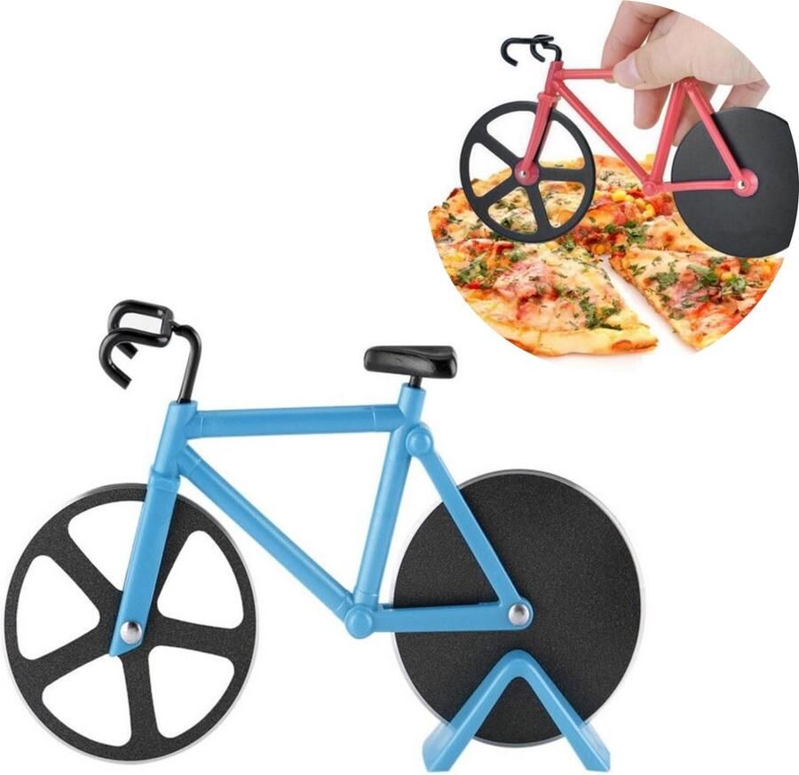 HMERCH ™ Pizzasnijder Fiets Pizzaroller Racefiets Pizza Snijder Pizza Cutter Blauw Pizzames
