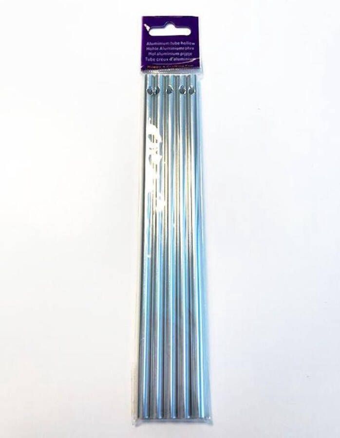 Hobby & Crafting Fun Windgong Tubes DIY Zilverkleurig Aluminium 6mm x 17cm 20 Tubes