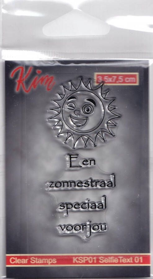 Hobby Holland KSP01 Stempel smiley emoticon Kim Design Selfie tekst 1 Een zonnestraal speciaal voor jou- clearstamp