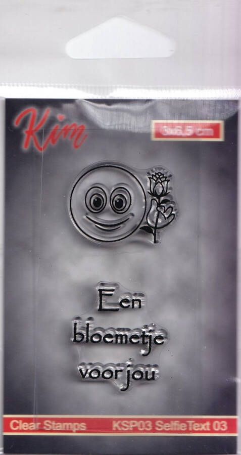 Hobby Holland KSP03 Stempel smiley emoticon Kim Design Selfie tekst 3 Een bloemetje voor jou- clearstamp
