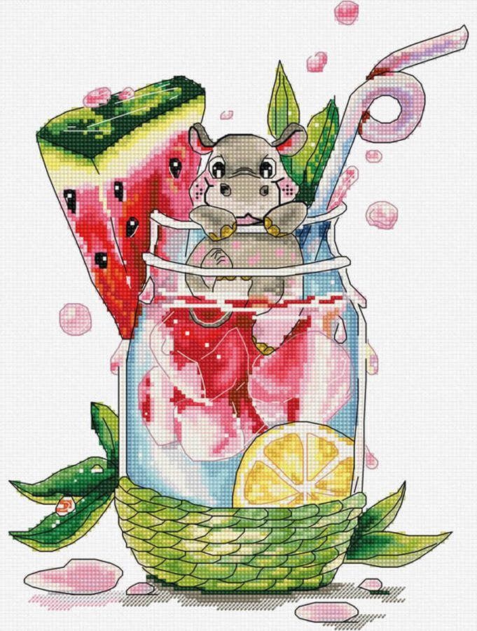 Hobby Jobby Happy Hippo borduren (pakket) 008