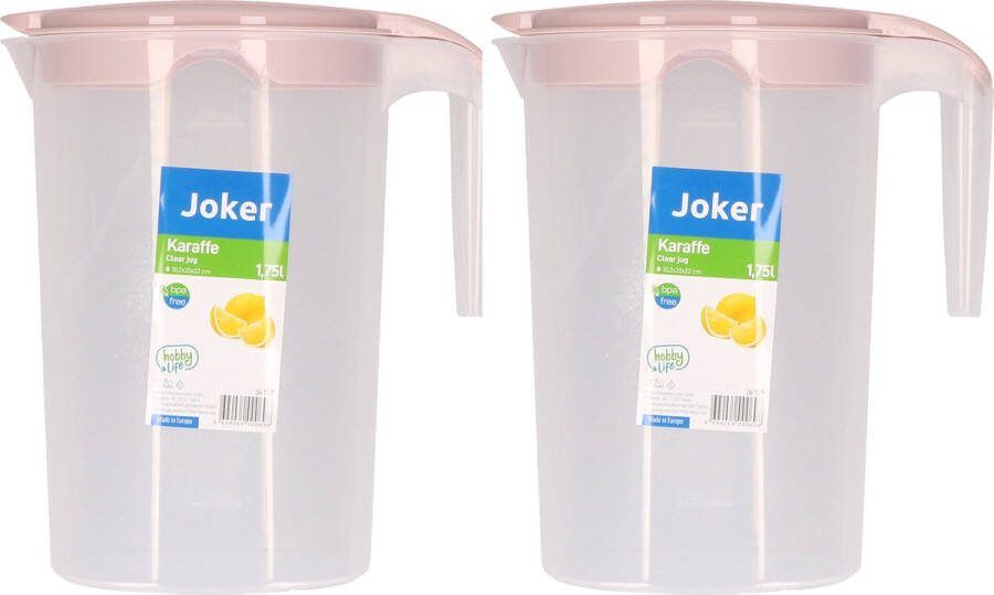 Hobby Life Excellent Houseware Schenkkan waterkan 2x roze 1750 ML kunststof 10 x 20 x 22 cm