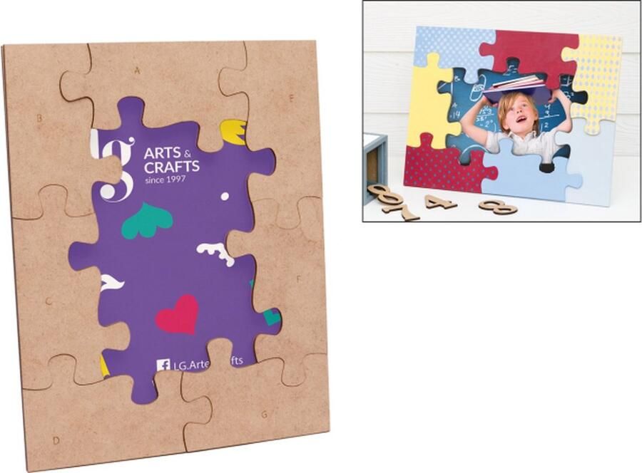 Hobbygroep HG Arts&Craft Puzzelstuk Fotolijst 21x26 cm