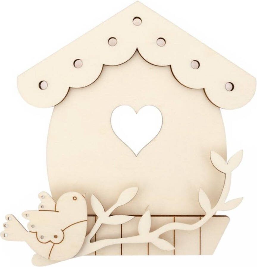 Hobbygroep Houten Vogelhuis 16x17 cm