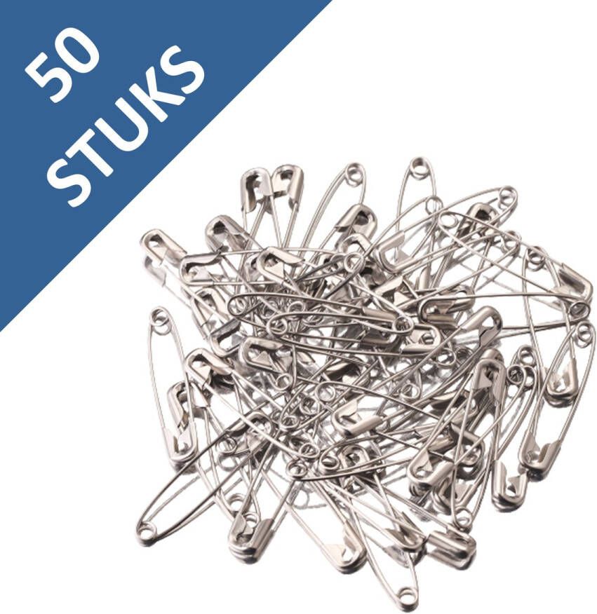 HobbySter Veiligheidsspelden Met Beschermkap 50 Stuks Zilver 28mm