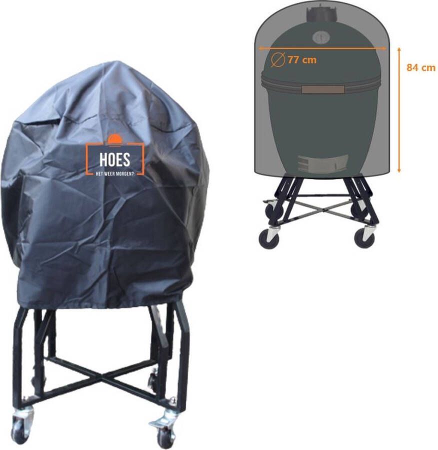 Hoes het weer morgen? Luxe waterdichte ronde BBQ hoes 84 cm x 77 cm Barbecue beschermhoes BBQ accessoires Geschikt voor o.a. Kamado Big Green Egg Grill Guru The Bastard Patton Weber