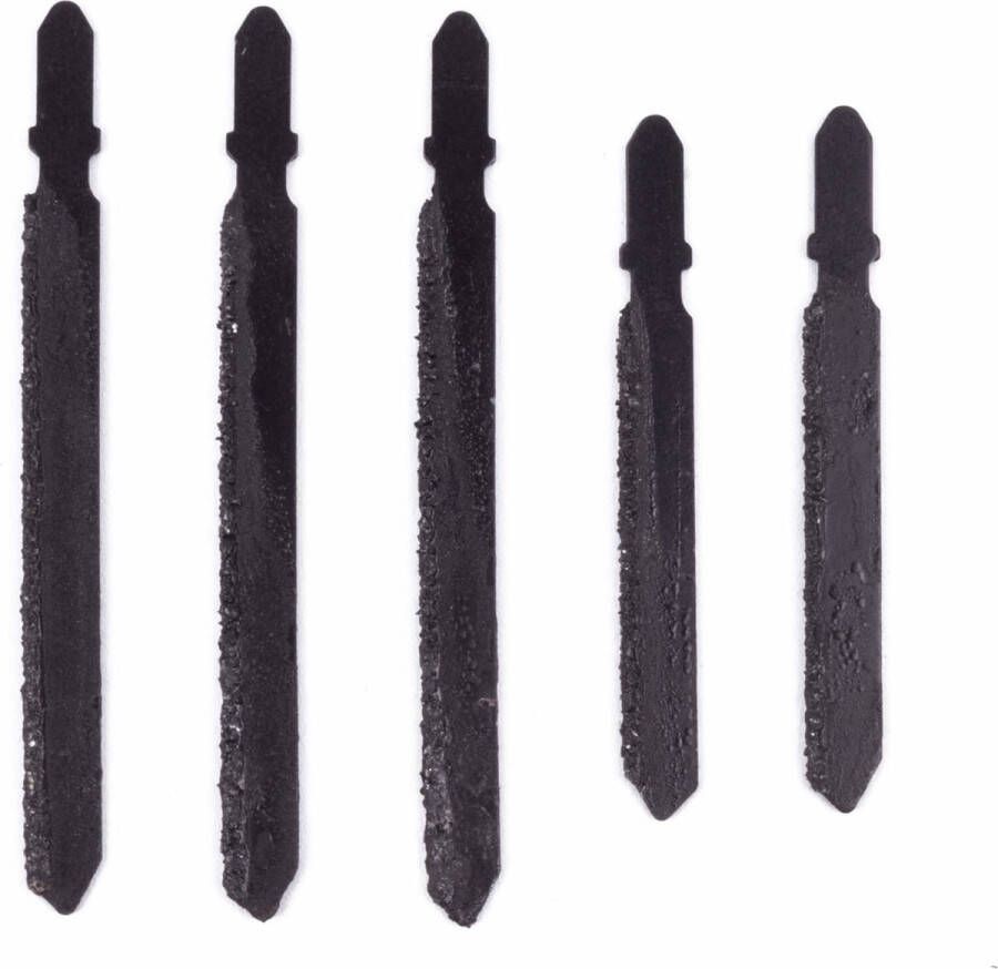 Hofftech Set decoupeerzaagbladen T-schacht voor tegels keramiek en steen 5 stuks 100 mm en 75 mm