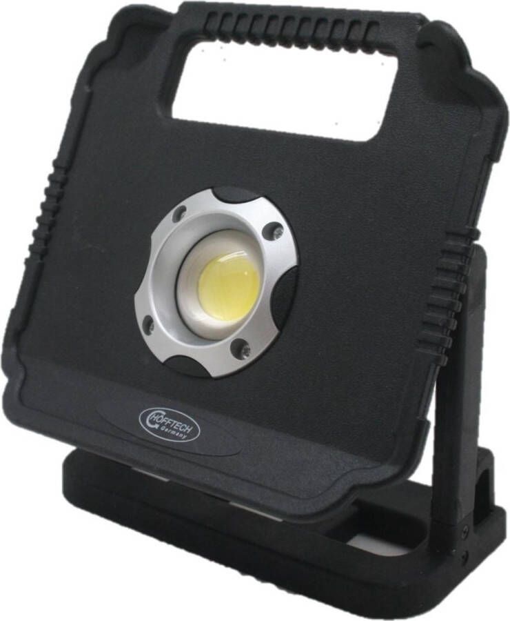 Hofftech Draagbare LED bouwlamp 10 watt werkt op batterijen spatwaterdicht 700 lumen IP44