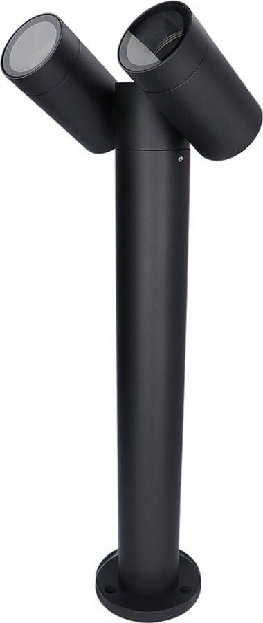 HOFTRONIC Aspen double LED sokkellamp 45cm Kantelbaar GU10 fittingen IP65 waterdicht Zwart Buitenlamp geschikt als padverlichting
