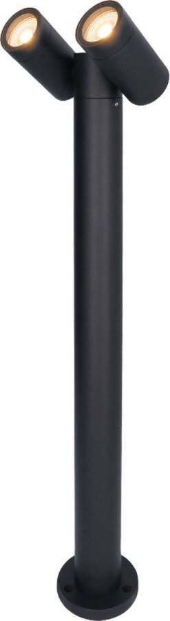 HOFTRONIC Aspen double LED sokkellamp 60cm Kantelbaar incl. 2x GU10 2700K Warm wit- IP65- Zwart Buitenlamp geschikt als padverlichting