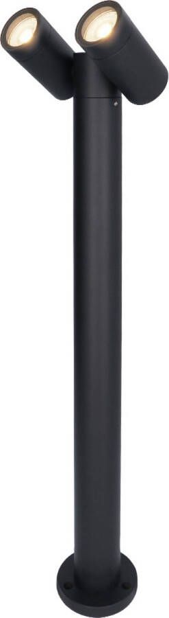 HOFTRONIC Aspen double LED sokkellamp 60cm Kantelbaar incl. 2x GU10 4000K Neutraal wit- IP65- Zwart Buitenlamp geschikt als padverlichting