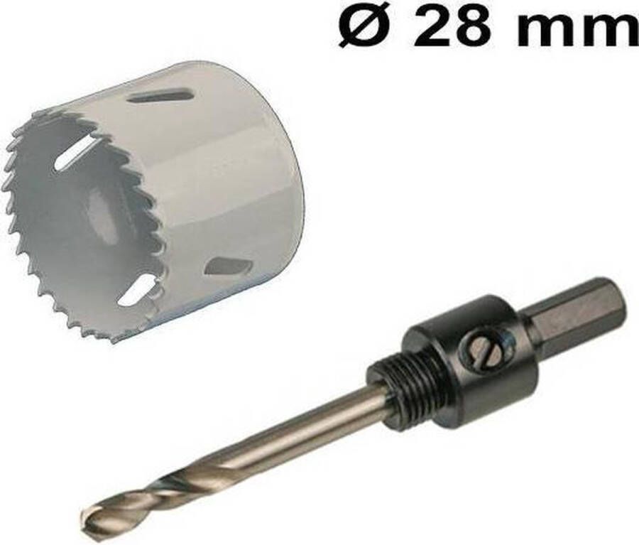 HOFTRONIC Gatenzaag set Ø 28 mm Bi-Metaal + adapter met centreerboor