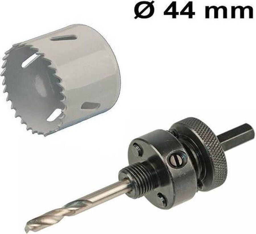 HOFTRONIC Gatenzaag set Ø 44 mm Bi-Metaal + adapter met centreerboor