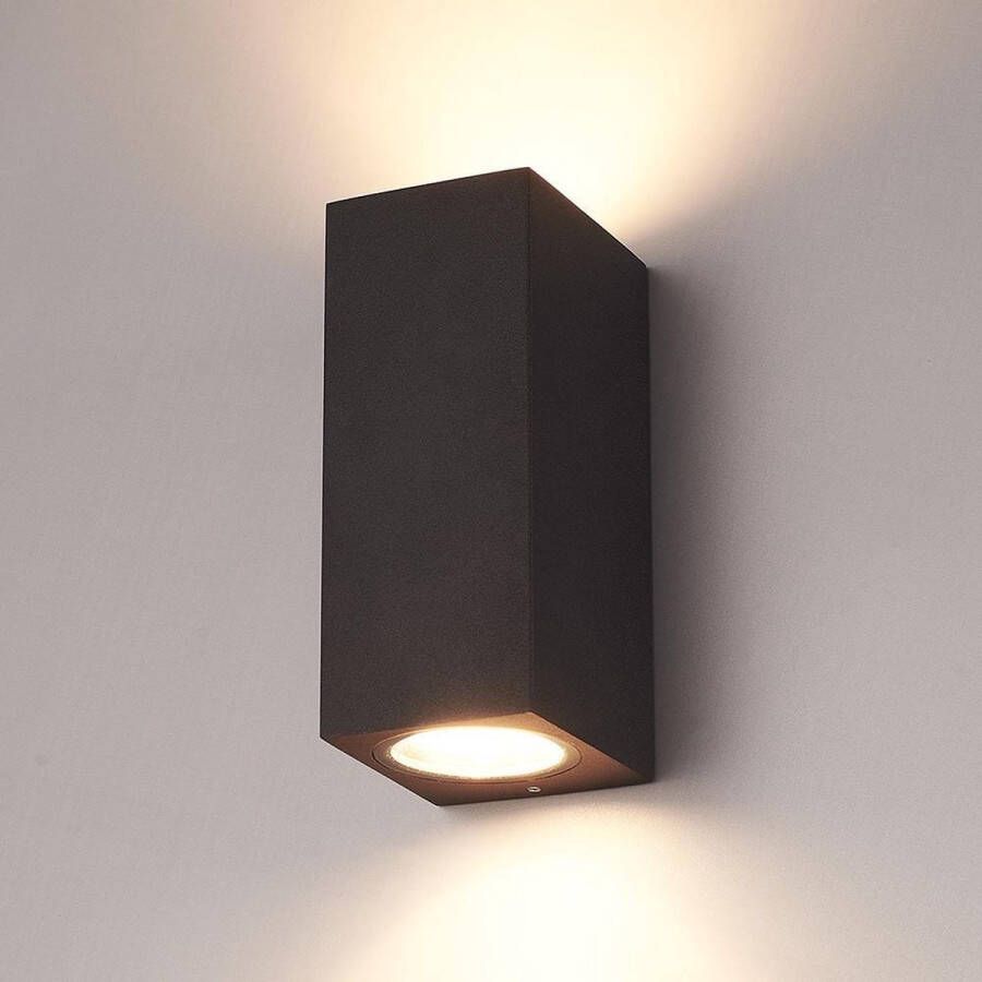 HOFTRONIC Selma Wandlamp Buiten Up and Down light (2 Lichts) Dimbaar IP44 Waterdicht 2700K Warm wit licht Geschikt als wandlamp buiten wandlamp badkamer en wandlamp binnen Gevelverlichting 3 jaar garantie