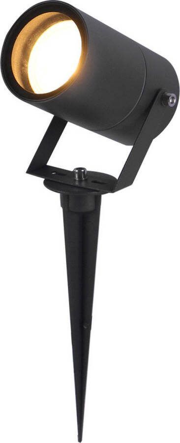 HOFTRONIC Set van 3 Spikey LED Tuinspots GU10 Fitting IP65 Waterdicht Zwart Wandspot Vlonderspot Gevelspot Prikspot incl. Grondspies 3 jaar garantie