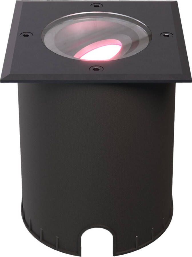 HOFTRONIC SMART HOFTRONIC Cody Smart Grondspot XL RVS Vierkant Kantelbaar GU10 5 5W 345 Lumen Bestuurbaar via smartphone en stem IP67 Waterdicht WiFi + Bluetooth Smart Home tuinverlichting