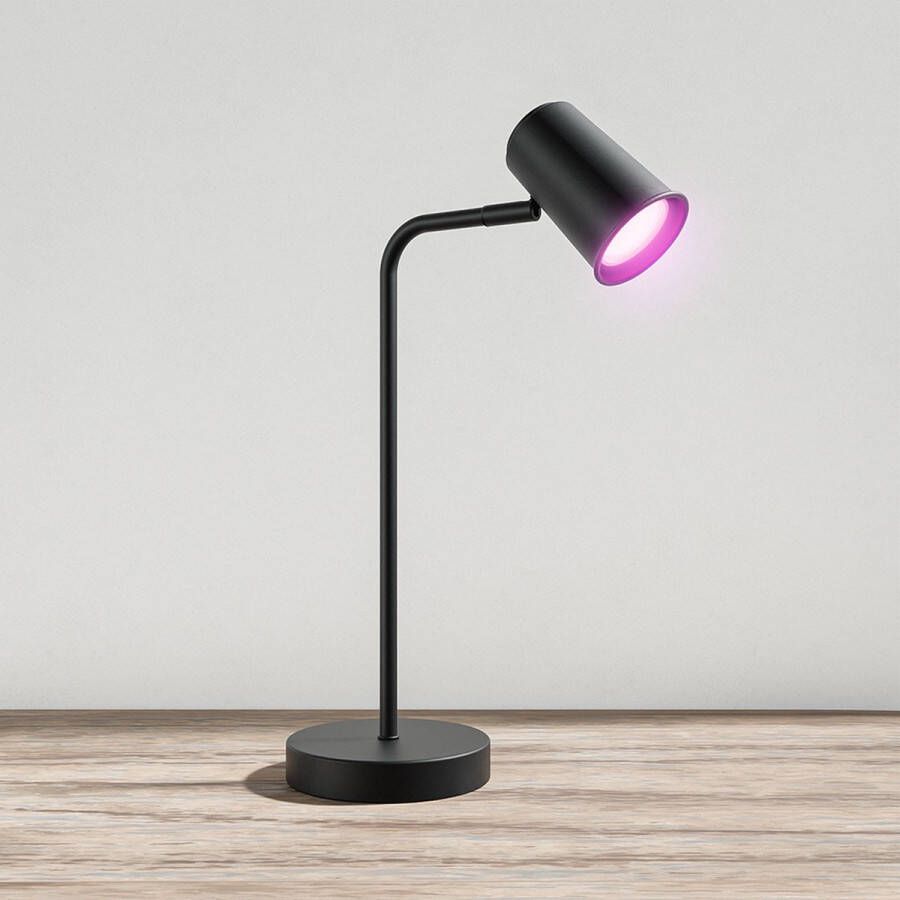 HOFTRONIC SMART Riga tafellamp zwart Smart Wifi + Bluetooth Kantelbaar en draaibaar RGBWW Smart GU10 Bureaulamp voor binnen