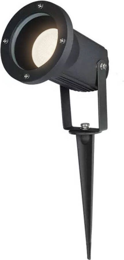 HOFTRONIC V-TAC Tuinspot voor buiten LED Zwart 4000K Neutraal wit 5 Watt 400 Lumen 230V Verwisselbare GU10 lamp Prikspot met grondspies Richtbaar Aluminium Voor het uitlichten van planten struiken en bomen