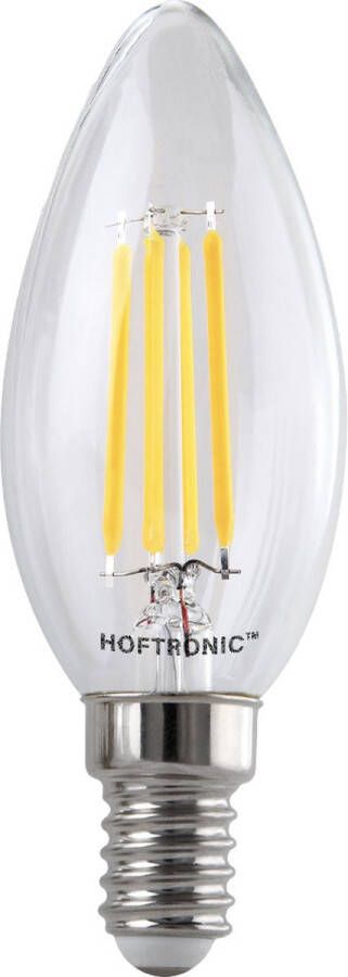 HOFTRONIC Voordeelverpakking 10X E14 LED Filament lampen 4 Watt 470lm 2700K Warm wit Vervangt 40 Watt Kleine fitting C37 kaarsvorm