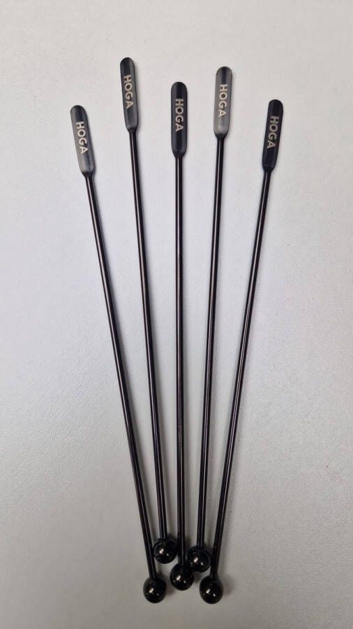 HOGA RVS Roerstaafjes 5 STUKS Zwart 19cm Koffie Thee Roerstokjes Cocktail roerstaafjes Cocktail