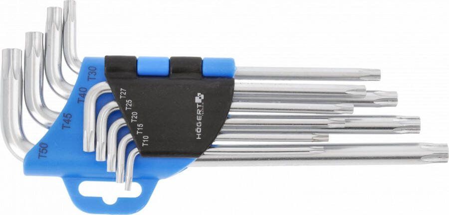 Högert Inbussleutels precisie Inbussleutel lang Torx 9 stuks CrV