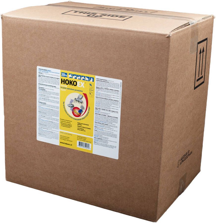 HokoEx Vliegenlarven Bestrijding – 20 KG – Geschikt voor Dierenverblijven & Afvalwerkingsinstallaties tot 800 m2 – Cyromazine 2% Korrels Strooisel – Veilig voor Stallen – Langdurige Werking Veelzijdig
