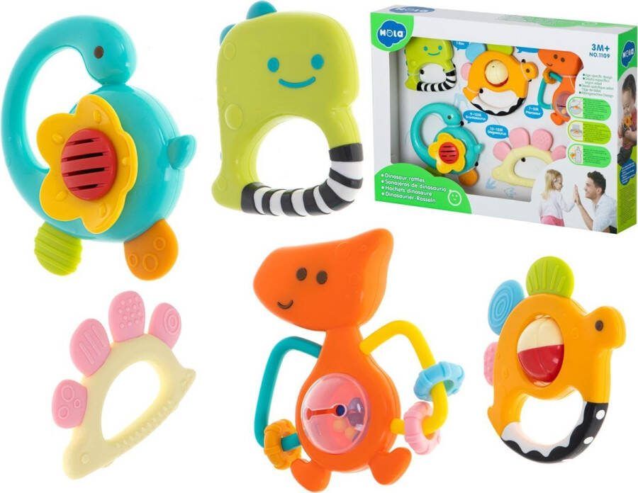 Hola Rammelaar Baby Jongen Meisje 0 Jaar Speelgoed Grijpspeelgoed Kralen Regenboog Babyspeelgoed 6 Maanden