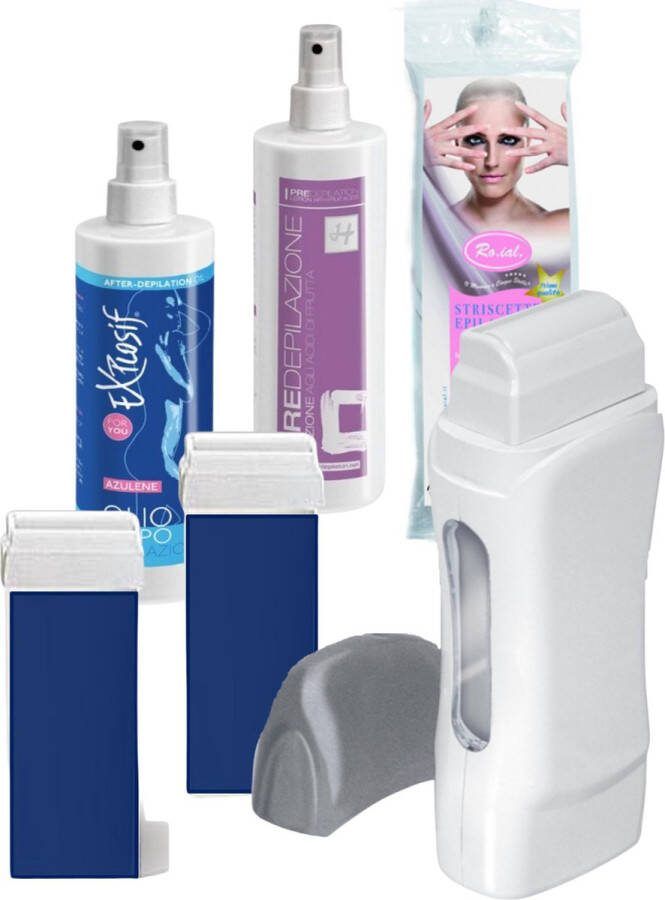 Holiday DIY Waxing Set|Harsapparaat met strips en Ontharingswax|Harsverwarmer |complete Wax warmer set| ontharen set-zelf thuis harsen|wax kit voor man en vrouw- universele wax roll on set